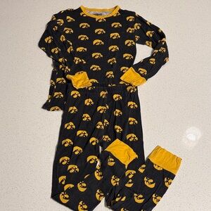 Black and Yellow Logo Bamboo Pajama Set Boys 7/8